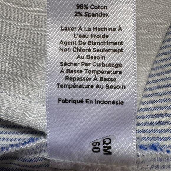 Talbots Womens The Perfect Crop Pants Blue Pinstripe Cotton Blend Petite 10P - Picture 10 of 10